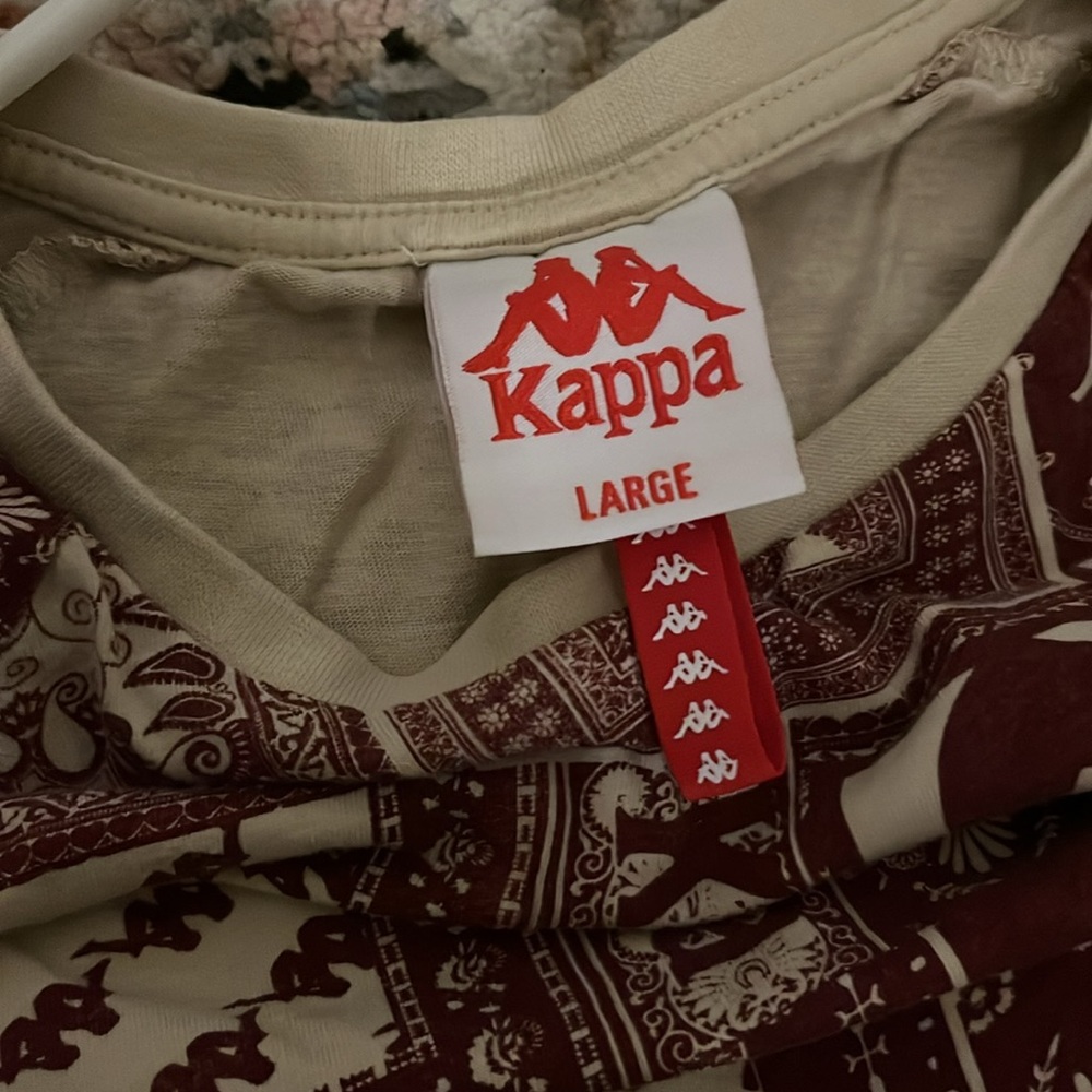 kappa shirt beige/Bordeaux skin fit active shirt, L